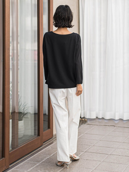 【WEB限定】シェルタリングワイドパンツ≪洗濯機で洗える≫