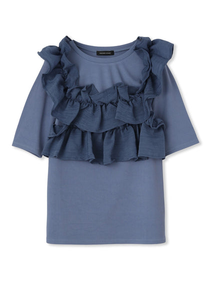 ギャザーフリルTシャツ≪手洗い可能≫
