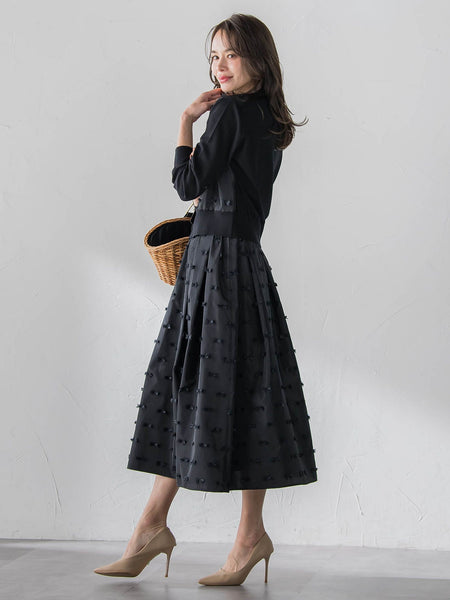 リボンジャガードカーディガン