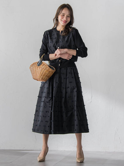 リボンジャガードカーディガン