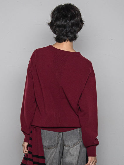 【ふわもち】Vネックニット≪洗濯機で洗える≫