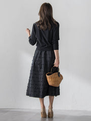 リボンジャガードカーディガン