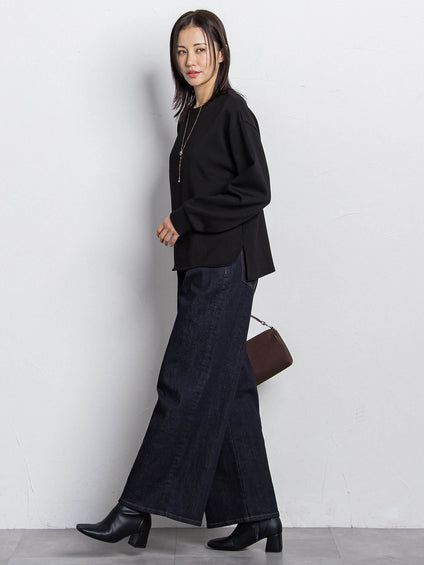 【WEB限定】《暖色美》裏起毛クルーネックトップス≪手洗い≫