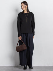 【WEB限定】《暖色美》裏起毛クルーネックトップス≪手洗い≫