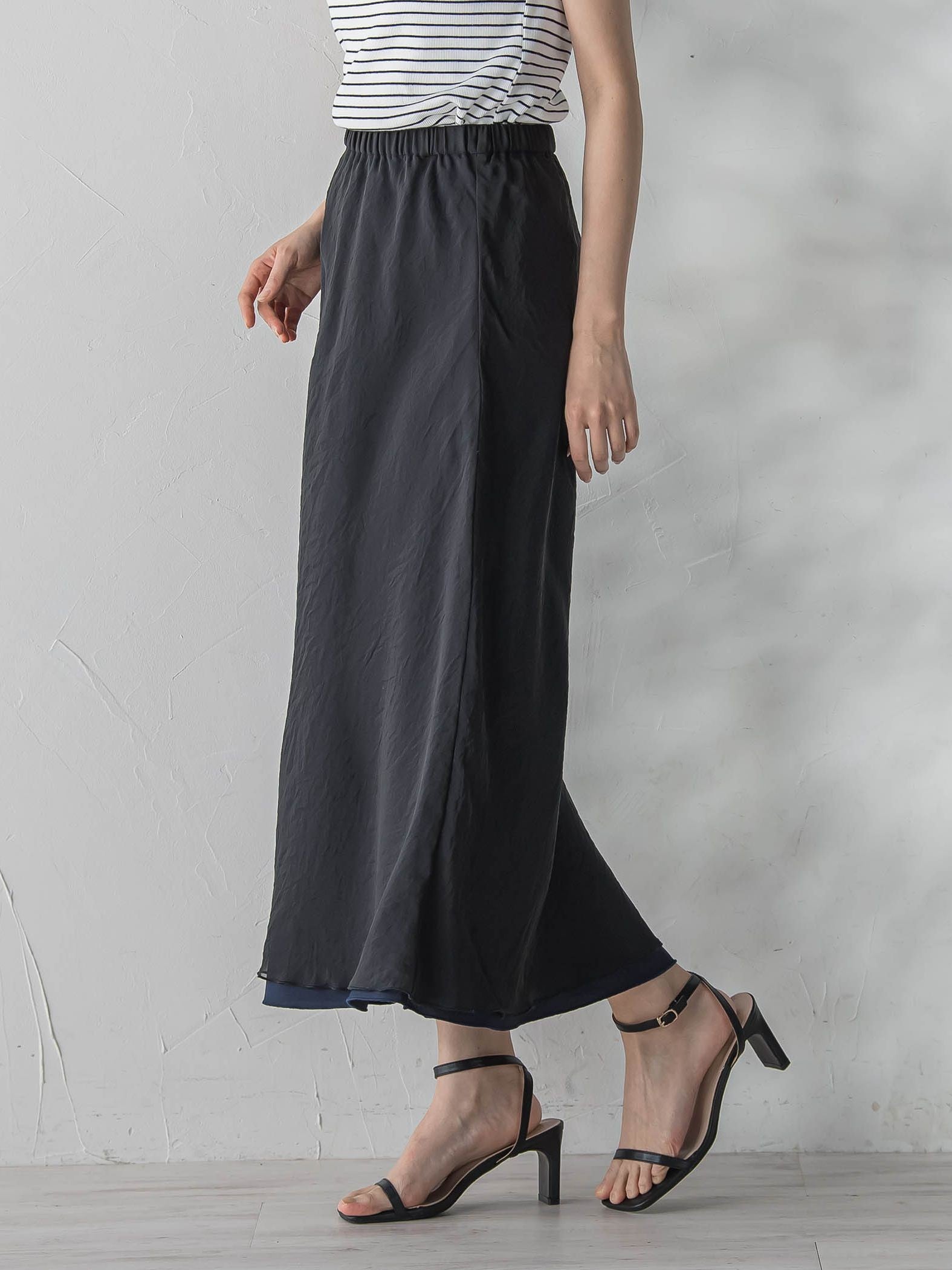 オーガンジーレイヤードスカート