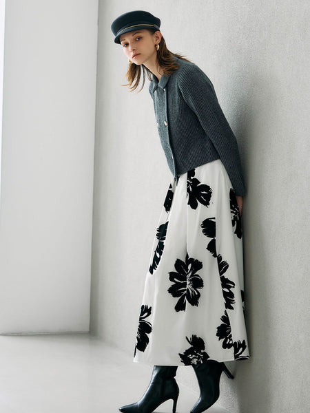 襟付きニットジャケット≪手洗い可能≫