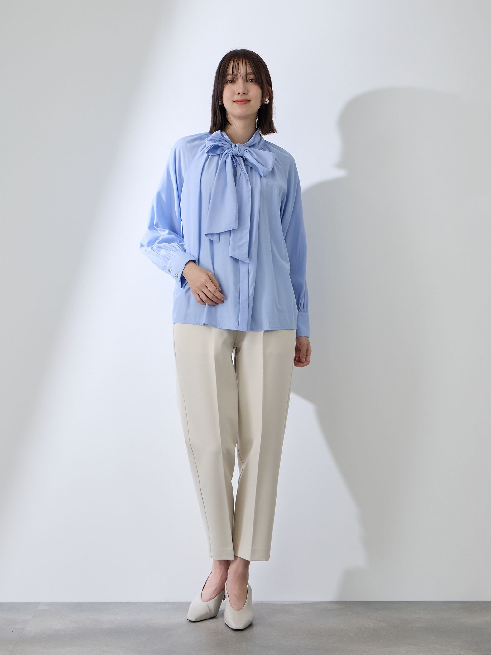 クリアローンワイドボウタイブラウス