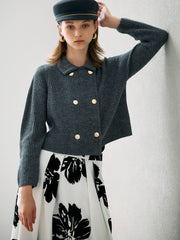 襟付きニットジャケット≪手洗い可能≫