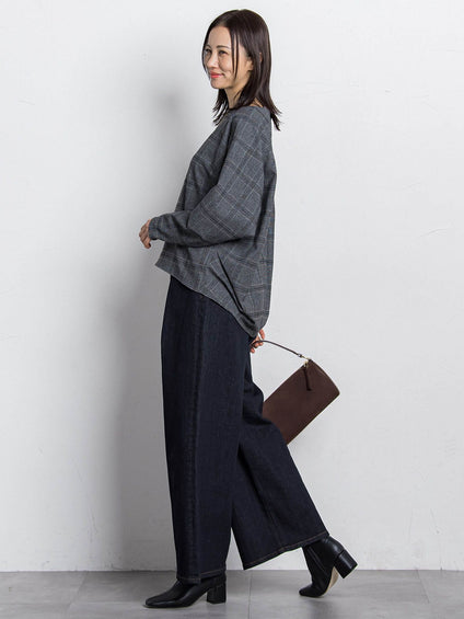 【WEB限定】365デニムパンツ ワイドシルエット≪洗える≫