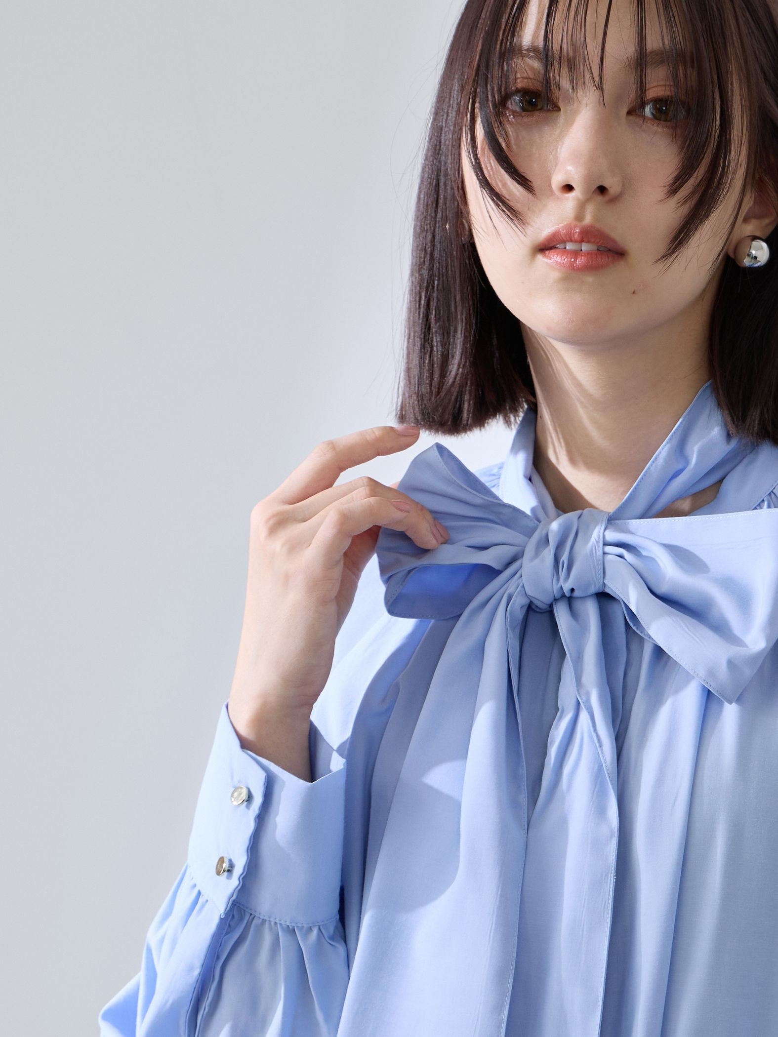 クリアローンワイドボウタイブラウス