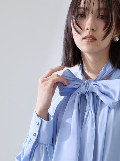 クリアローンワイドボウタイブラウス