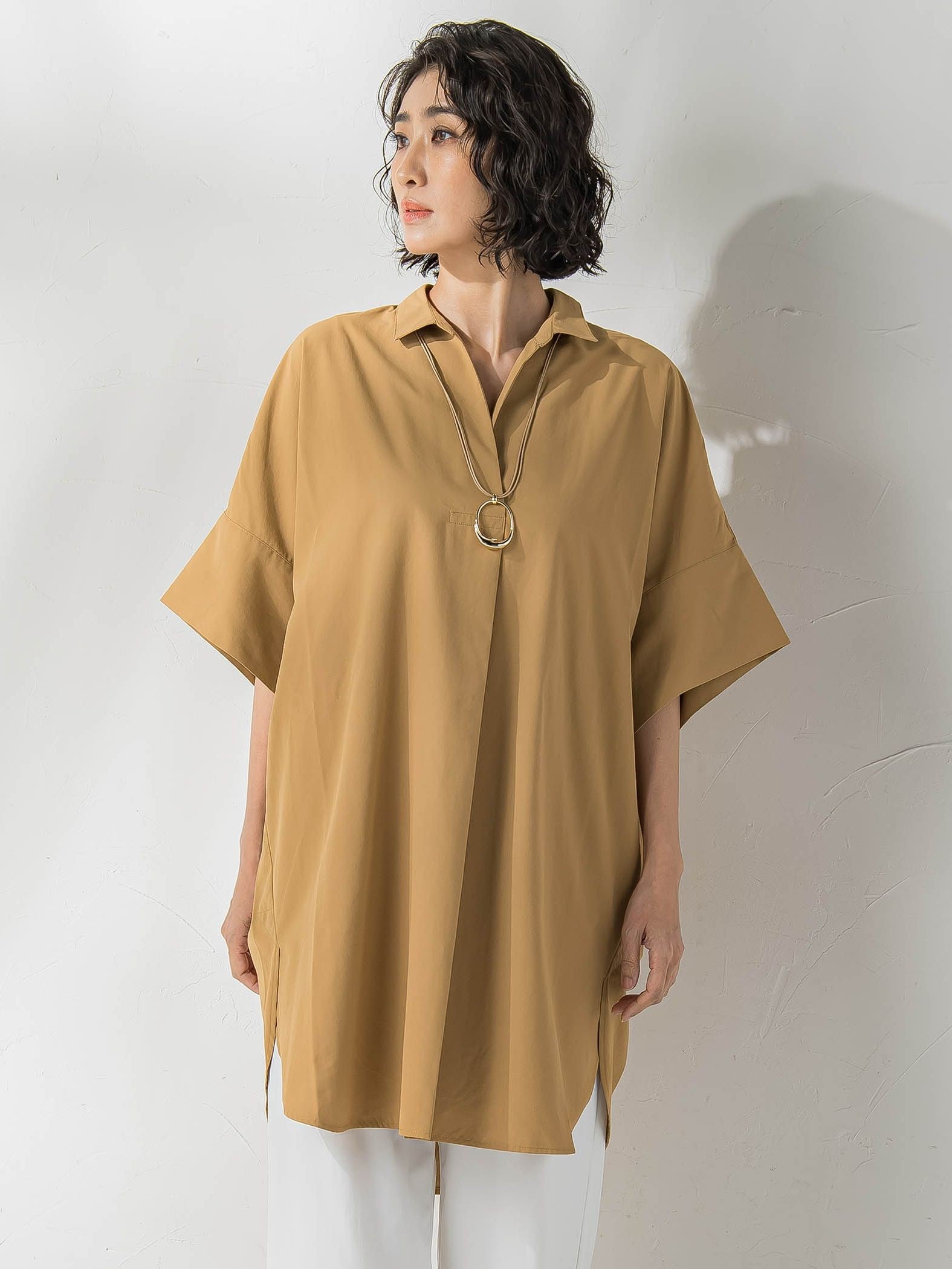 【WEB限定】チュニックシャツ≪手洗い可能≫