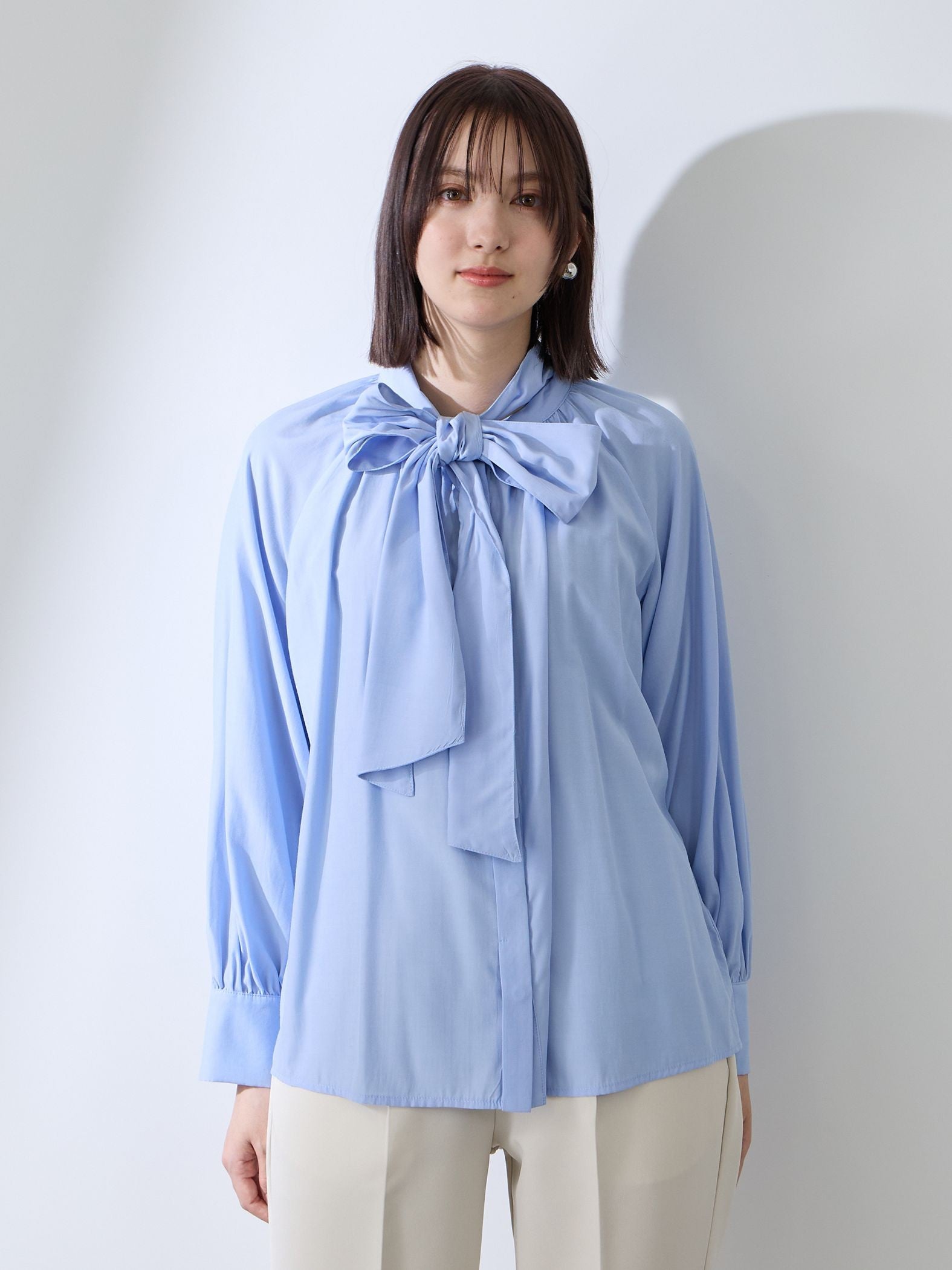 クリアローンワイドボウタイブラウス