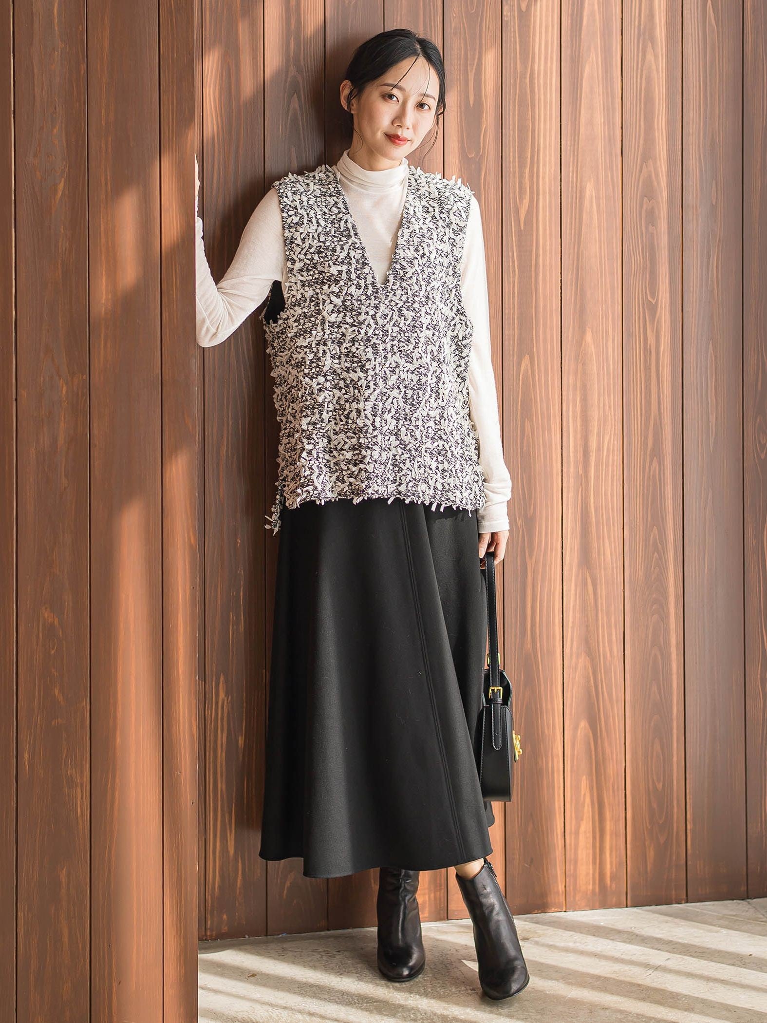 カシミヤシルクシアーラメカットソー≪手洗い可能≫