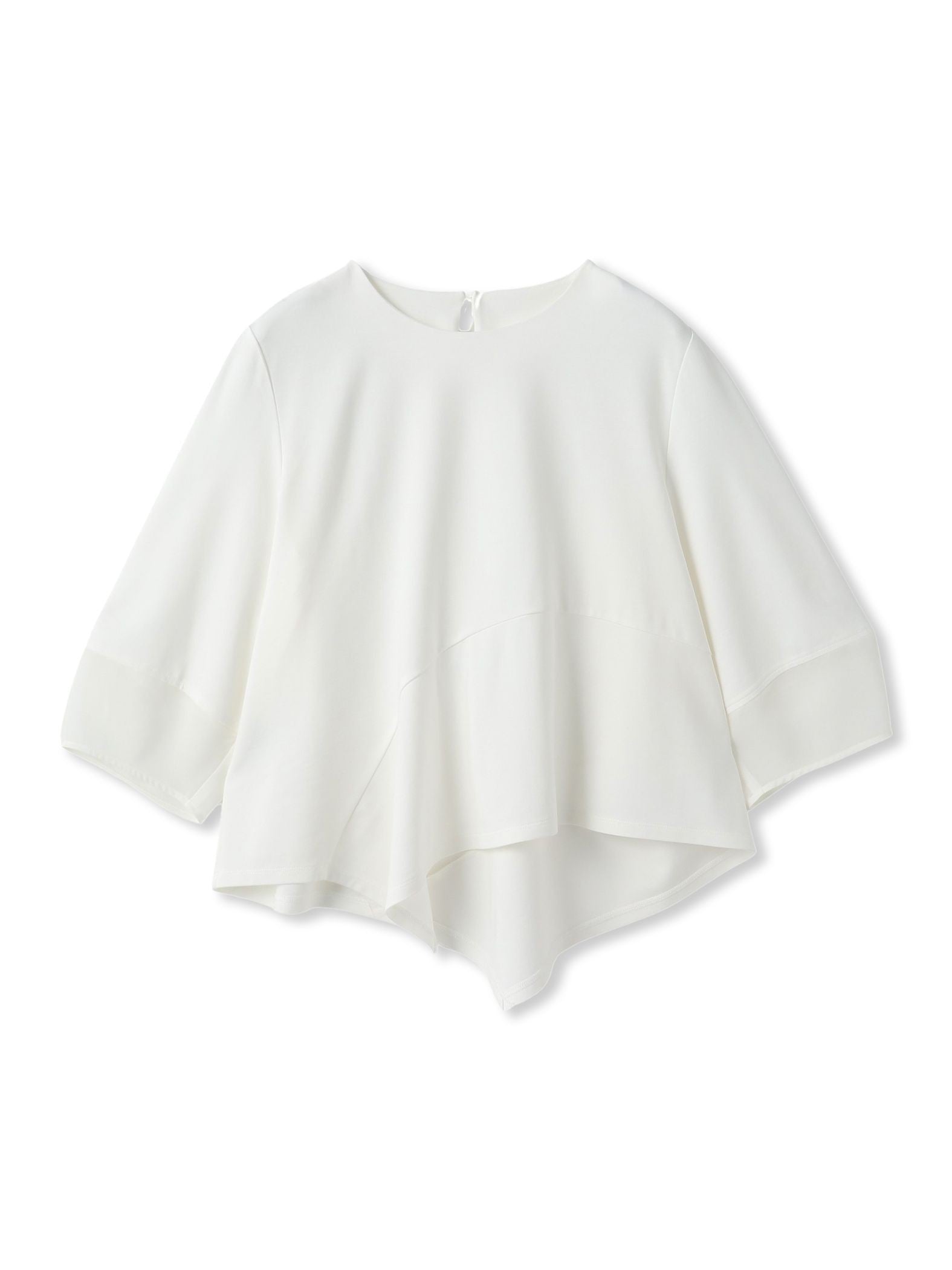 オーガンジーアシメヘムカットソー≪UVカット≫