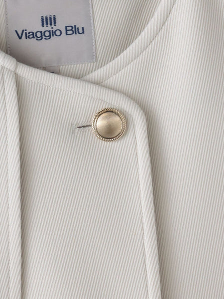 ノーカラーハーフコート