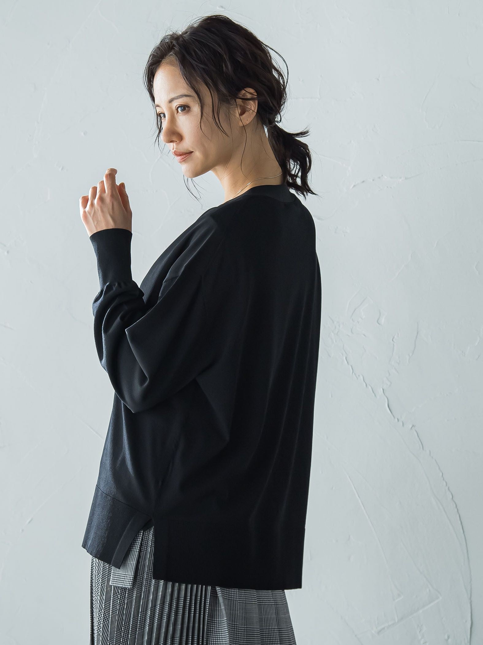 Vネックニットカーディガン≪手洗い可能≫