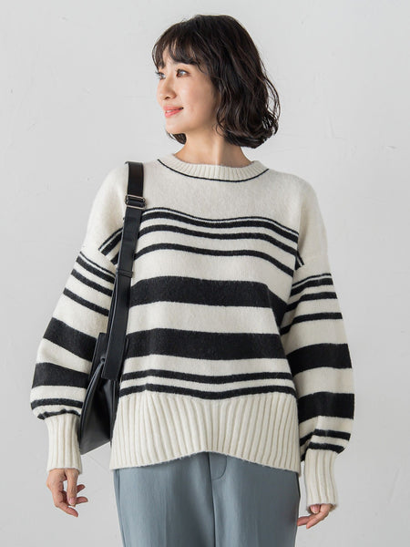 【WEB限定】”ふんわり着心地”ランダムボーダーニット