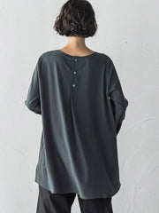 ”Tシャツ感覚で着られる”ジョーゼットブラウス≪洗濯機で洗える≫