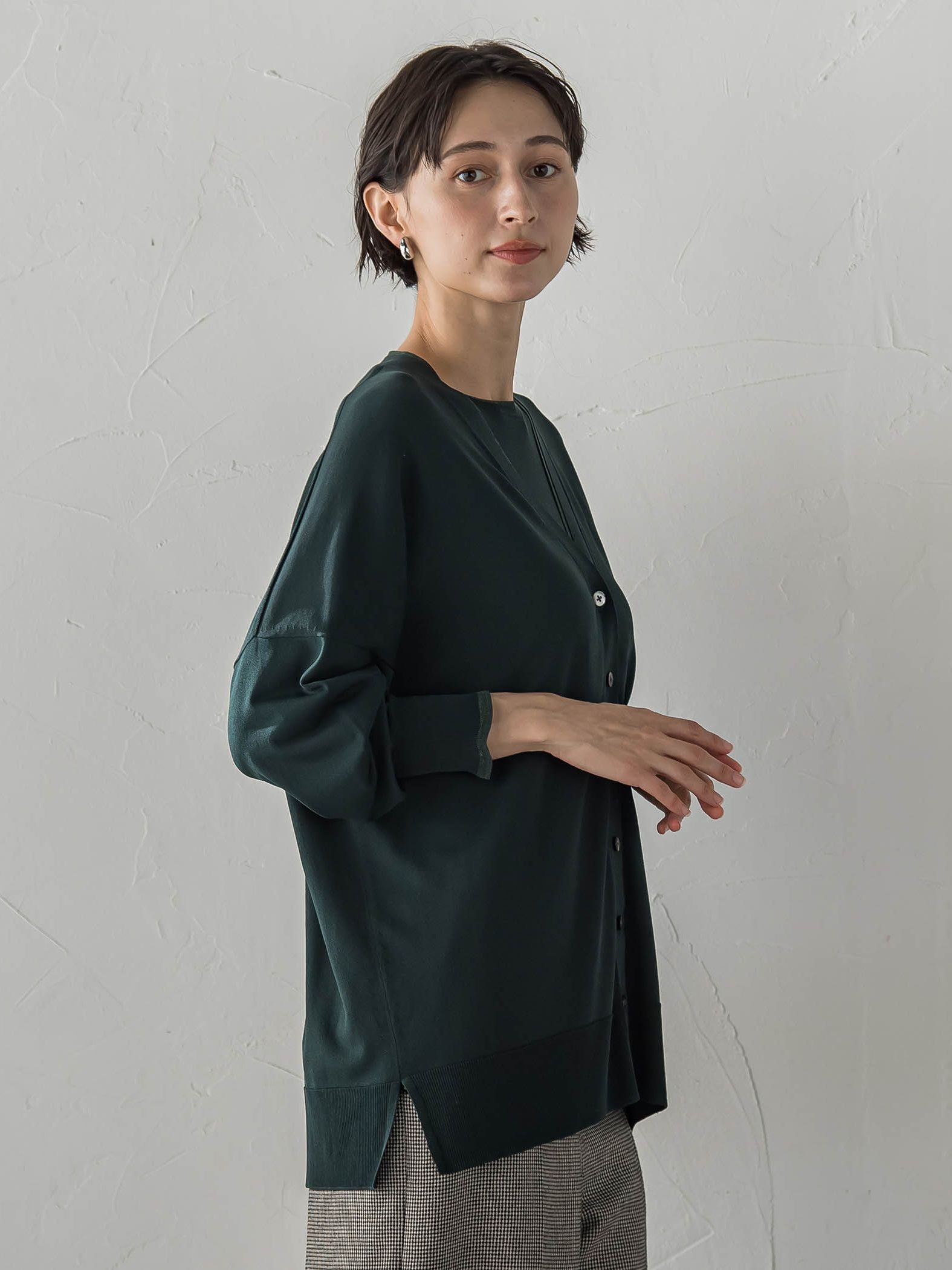 【大きいサイズ】Tシャツニットカーディガン