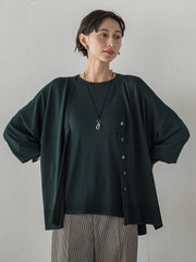 【大きいサイズ】Tシャツニットカーディガン