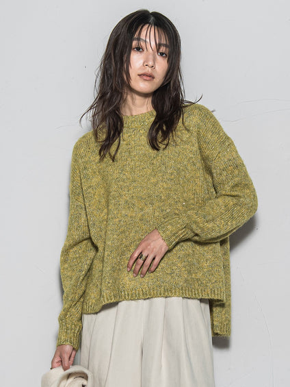 ラメスパンコールクルーネックニット≪手洗い可能≫