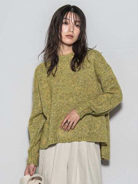 ラメスパンコールクルーネックニット≪手洗い可能≫