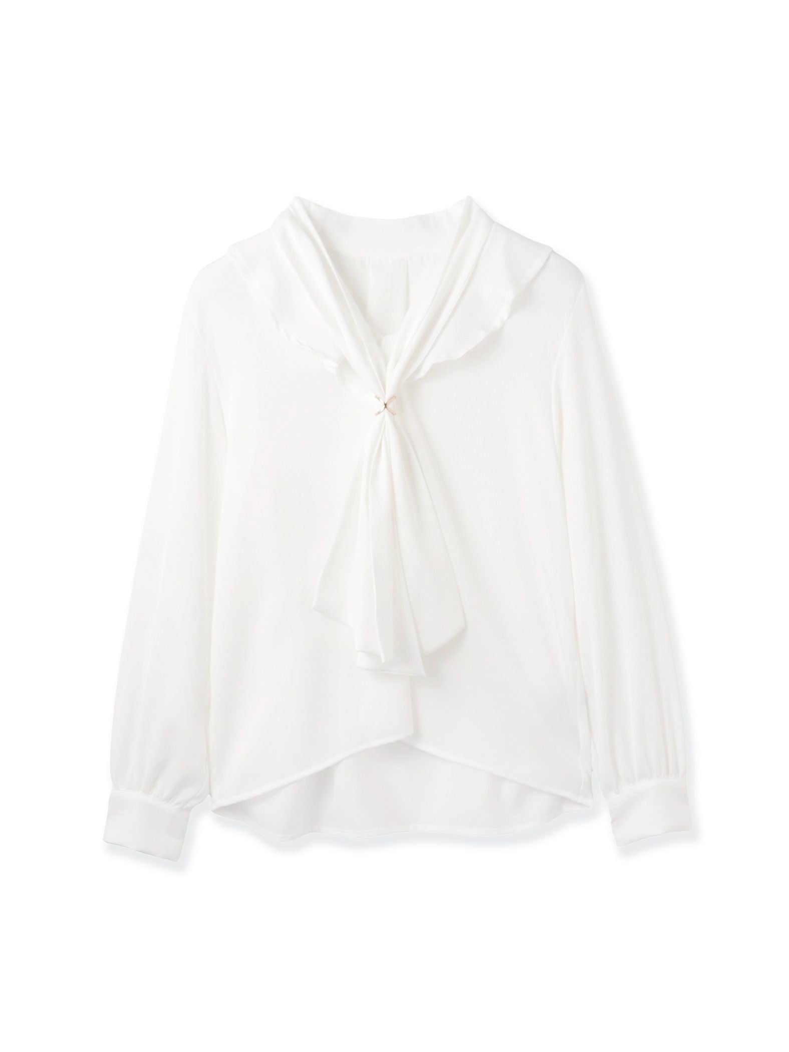 ベネシャンVネックフリルボウタイブラウス