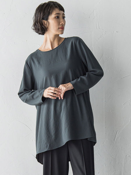”Tシャツ感覚で着られる”ジョーゼットブラウス≪洗濯機で洗える≫