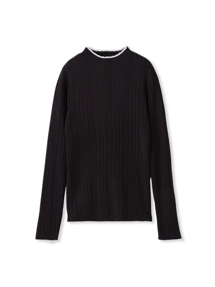 袖ボタンランダムリブニット≪手洗い可能≫