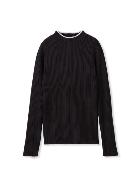 袖ボタンランダムリブニット≪手洗い可能≫