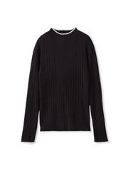 袖ボタンランダムリブニット≪手洗い可能≫