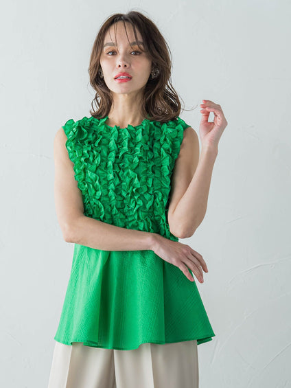 ボタニカルダイフリルブラウス | Viaggio Blu（ビアッジョブルー  