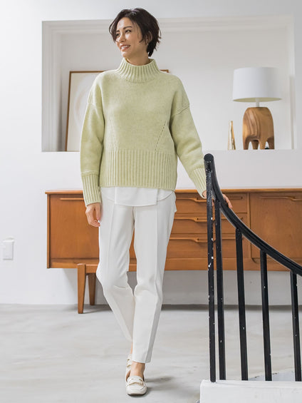 【洗えるニット】RICHESSEハイネックプルオーバー≪WEB別注サイズあり≫