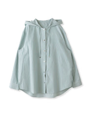 ドビーストライプフードシャツ