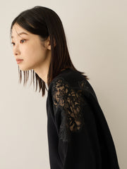 ショルダーレースニットプルオーバー≪手洗い可能≫