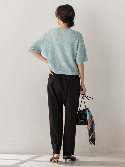 Recycle Slub BluseクロップドTシャツ