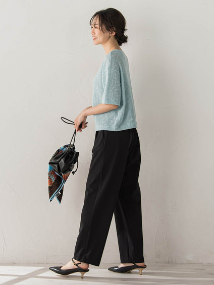 Recycle Slub BluseクロップドTシャツ