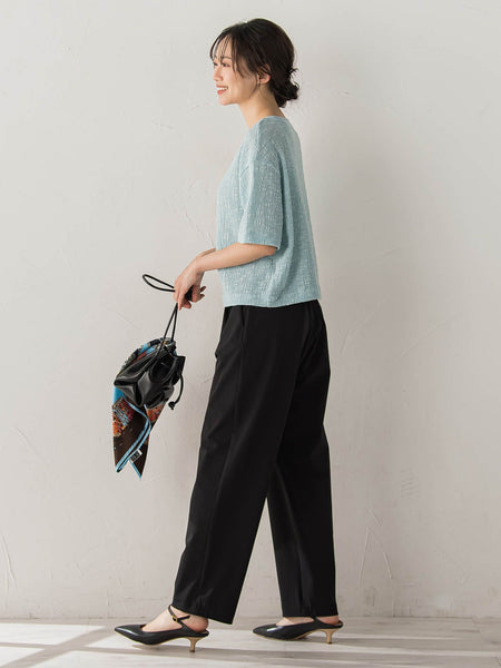 Recycle Slub BluseクロップドTシャツ