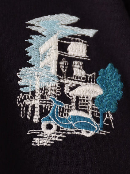 イタリアンセネリー刺繍カーディガン