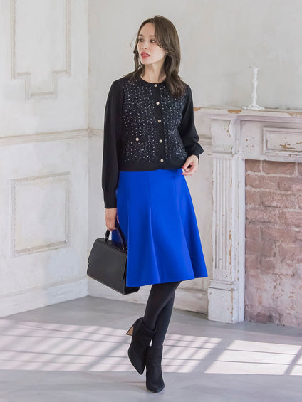 リボンドットツイードカーディガン