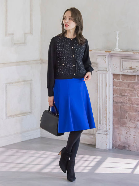 リボンドットツイードカーディガン