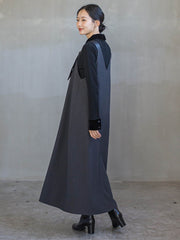 ベロア襟付きニット≪手洗い可能≫