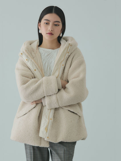 ショートボア中綿ドロストブルゾン