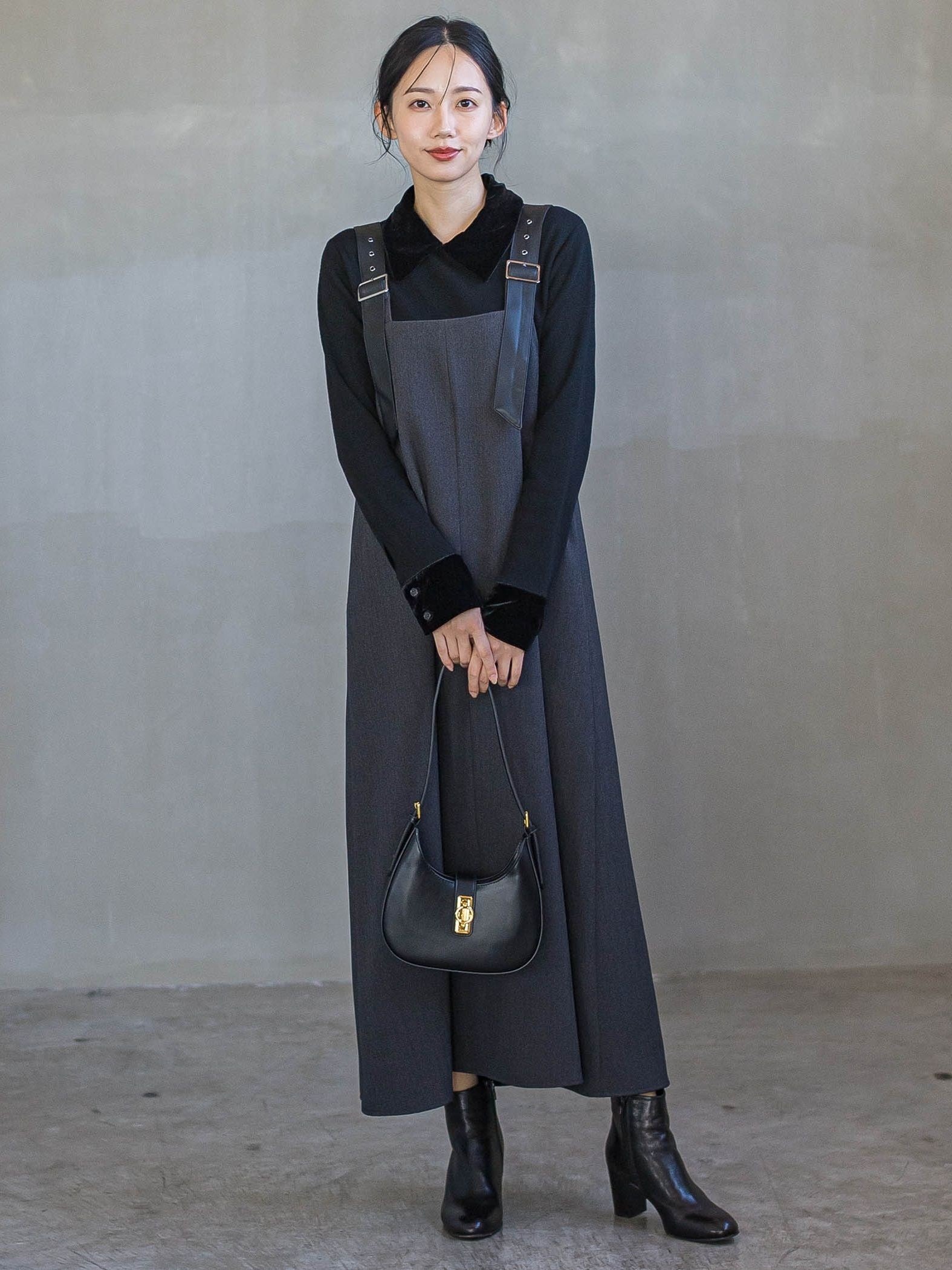 ベロア襟付きニット≪手洗い可能≫