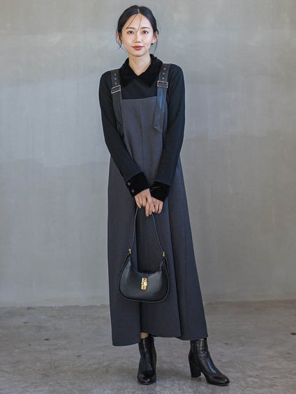 ベロア襟付きニット≪手洗い可能≫