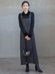 ベロア襟付きニット≪手洗い可能≫