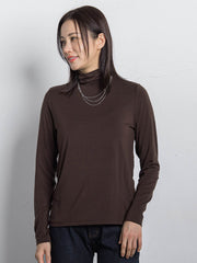 【WEB限定】吸湿発熱スムースストレッチタートルカットソー