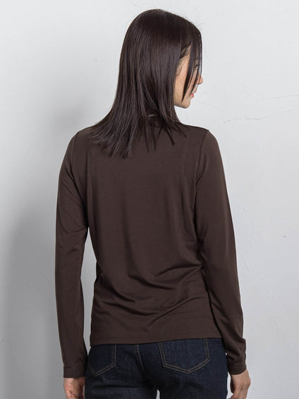 【WEB限定】吸湿発熱スムースストレッチタートルカットソー