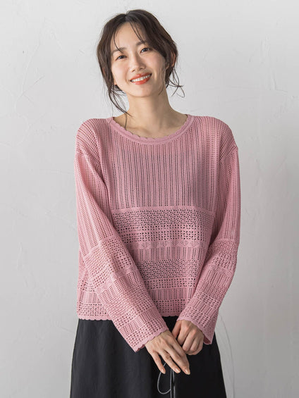 レース柄ニット